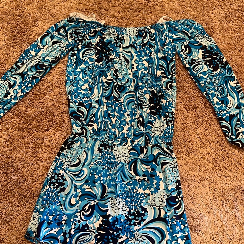 Lilly Pulitzer cotton romper skirt skort blue size Xs Like new